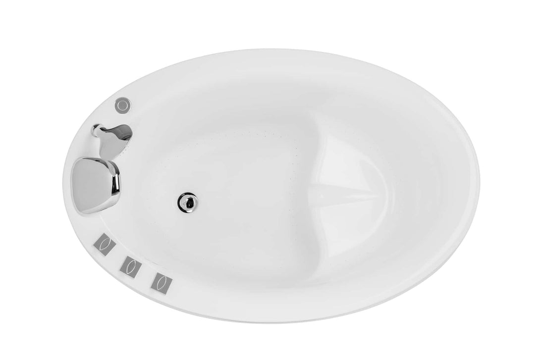 Empava-48JT011 luxury freestanding acrylic air jets mirco bubble hydrotherapy oval modern white SPA bathtub aerial view