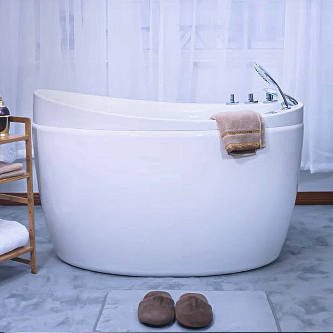 Empava-48JT011 luxury freestanding acrylic air jets mirco bubble hydrotherapy oval modern white SPA bathtub scene