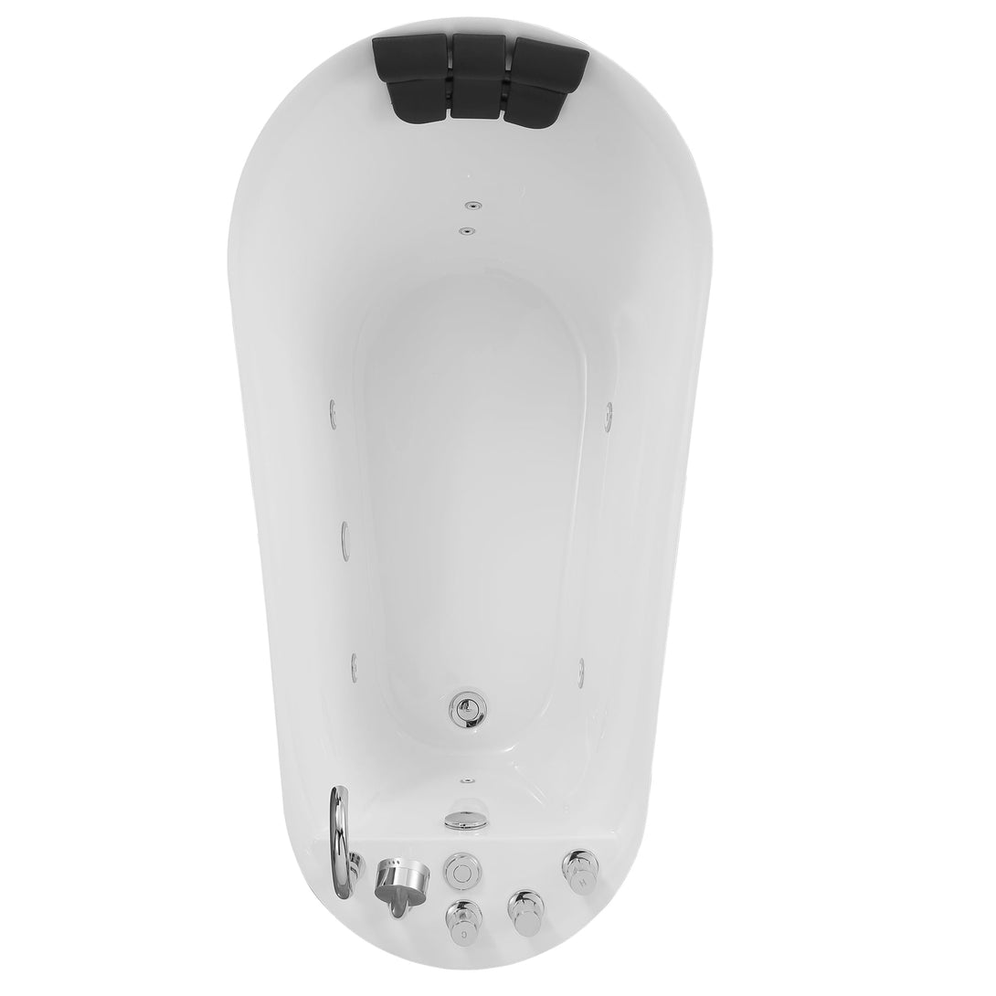 Empava-59AIS04 whirlpool acrylic freestanding hydromassage oval high back single-ended bathtub white background