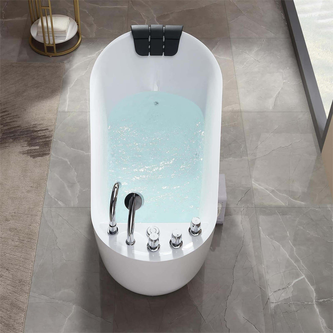 Empava-59AIS04 whirlpool acrylic freestanding hydromassage oval high back single-ended bathtub aerial view