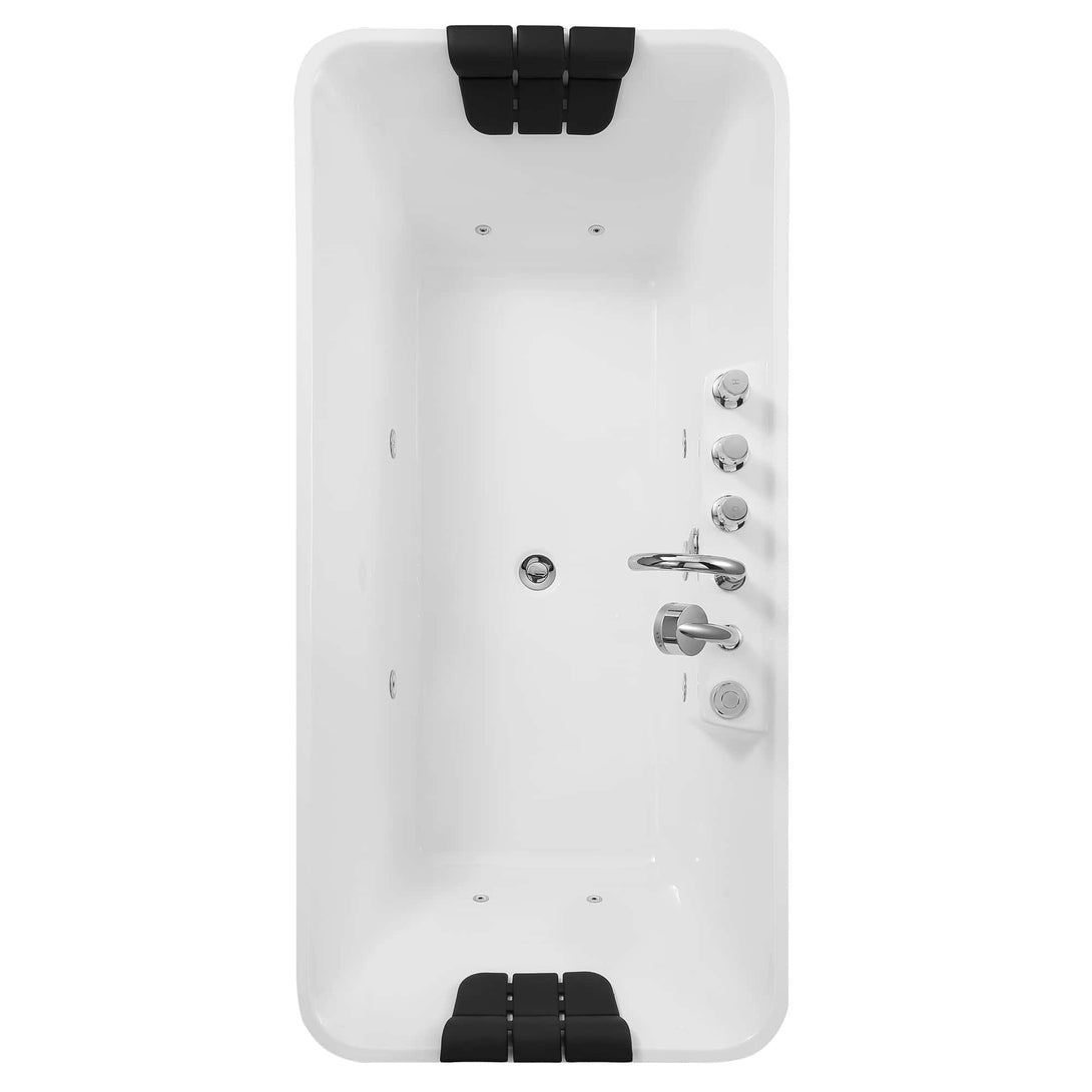 Empava-59AIS15 whirlpool acrylic freestanding hydromassage rectangular bathtub white background