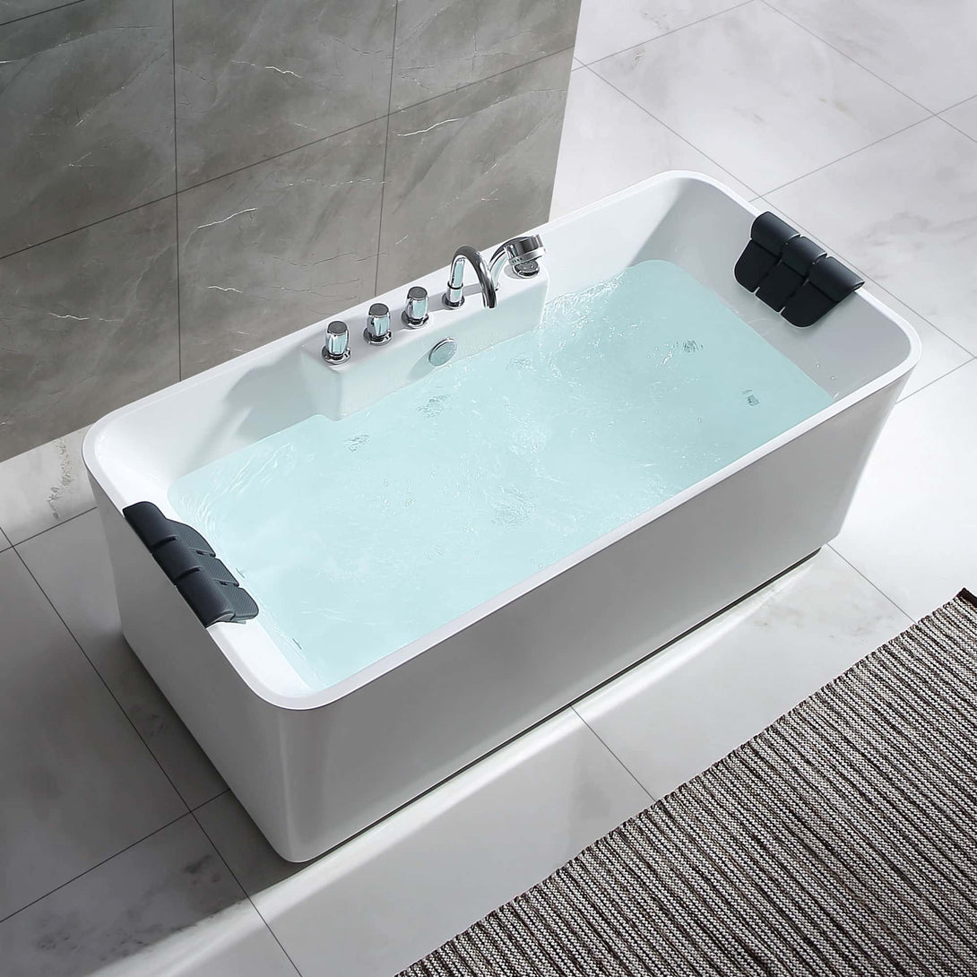Empava-59AIS15 whirlpool acrylic freestanding hydromassage rectangular bathtub with water