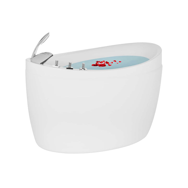 Empava-59FT002 acrylic freestanding soaking oval modern bathtub with water and petal