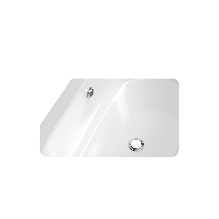 Empava-59FT1505 luxury freestanding acrylic soaking oval modern white SPA bathtub over flow