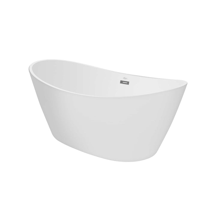 Empava-59FT1518 luxury freestanding acrylic soaking oval modern double-ended bathtub