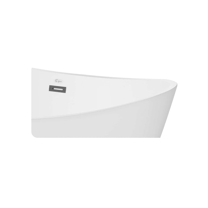 Empava-59FT1518LED freestanding acrylic soaking oval modern white bathtub over  flow