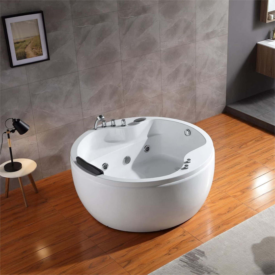 Empava-59JT005 whirlpool acrylic round modern bathtub without water