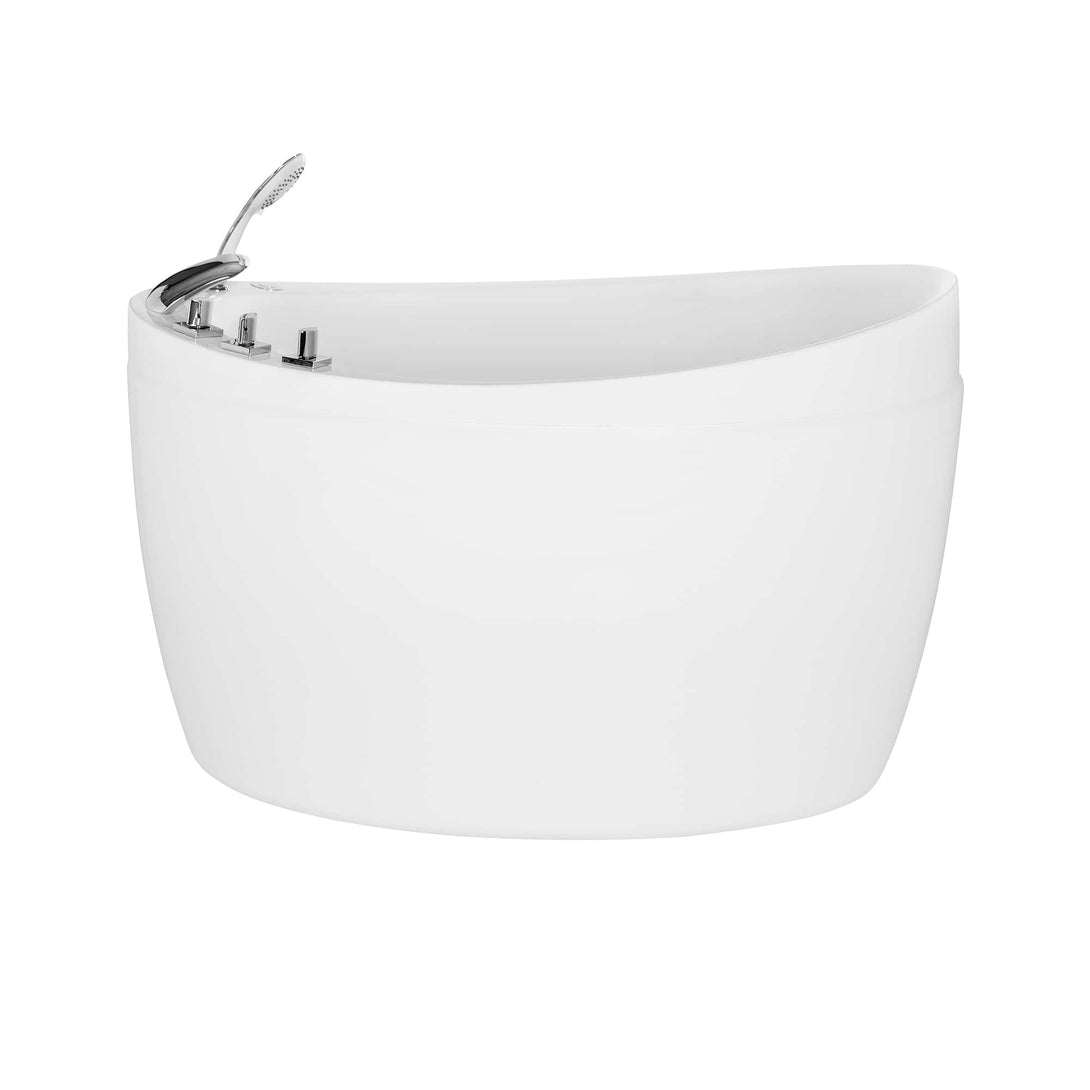 Empava-59JT011 luxury freestanding acrylic air jets mirco bubble hydrotherapy oval modern white SPA bathtub front view
