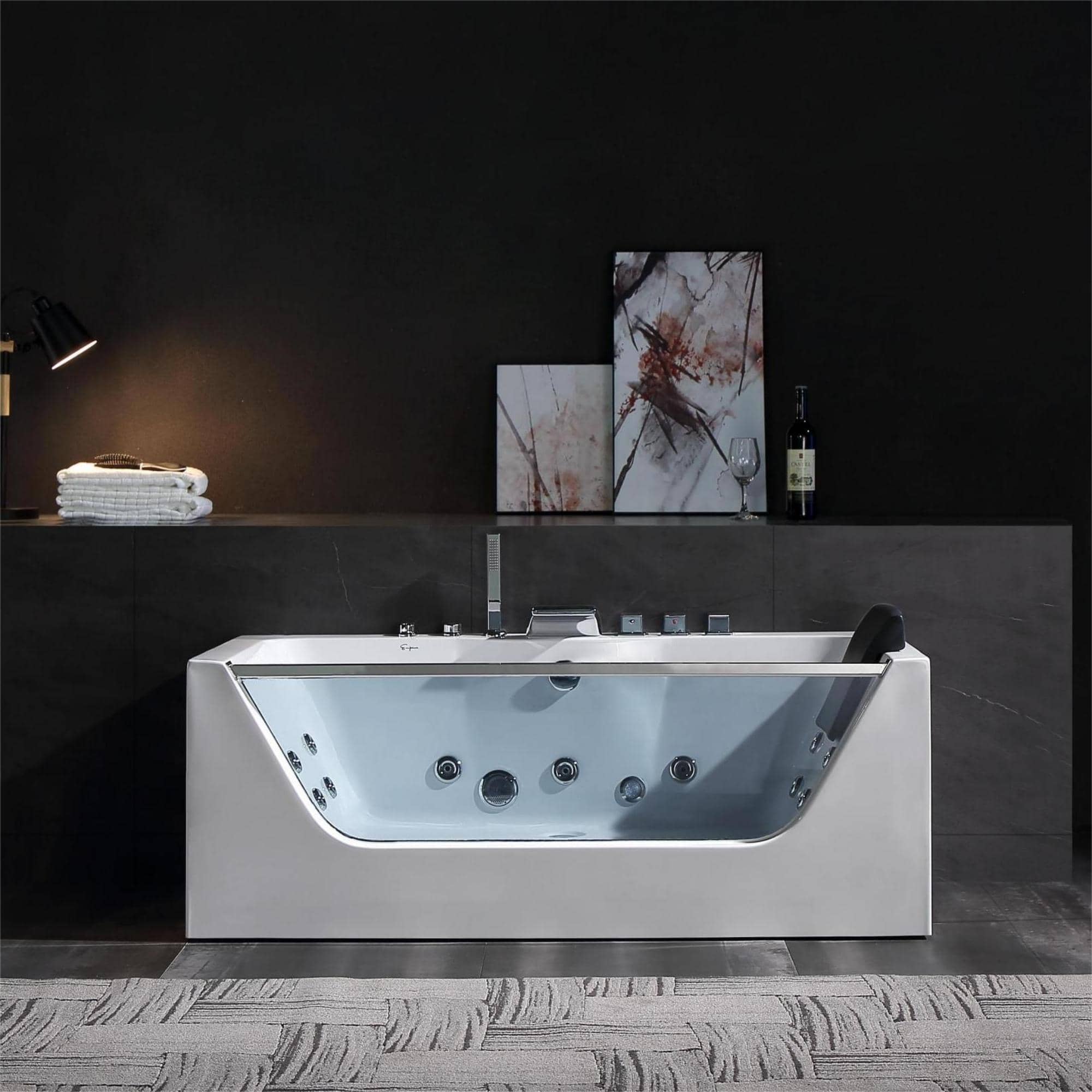Rectangular Bath Jacuzzi Empava Deep Soaking & Massaging Whirlpool Jacuzzi Tub – ibathtub