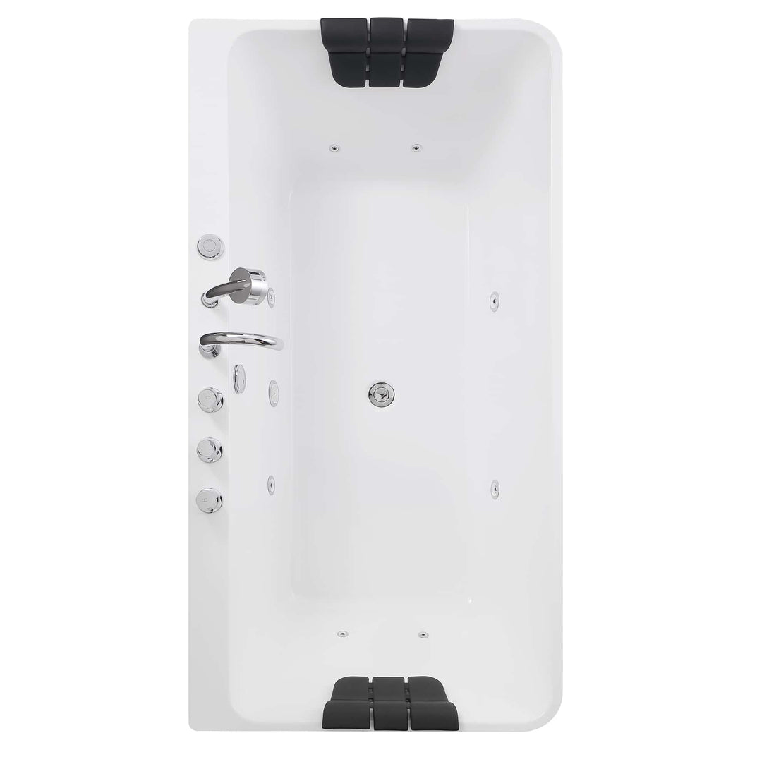 Empava-67AIS03 whirlpool acrylic hydromassage rectangular double-ended bathtub white background