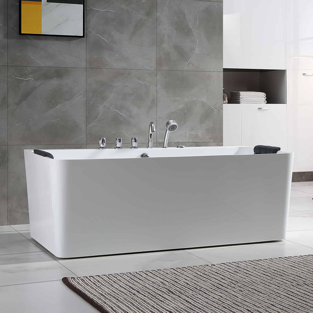 Empava-67AIS03 whirlpool acrylic hydromassage rectangular double-ended bathtub