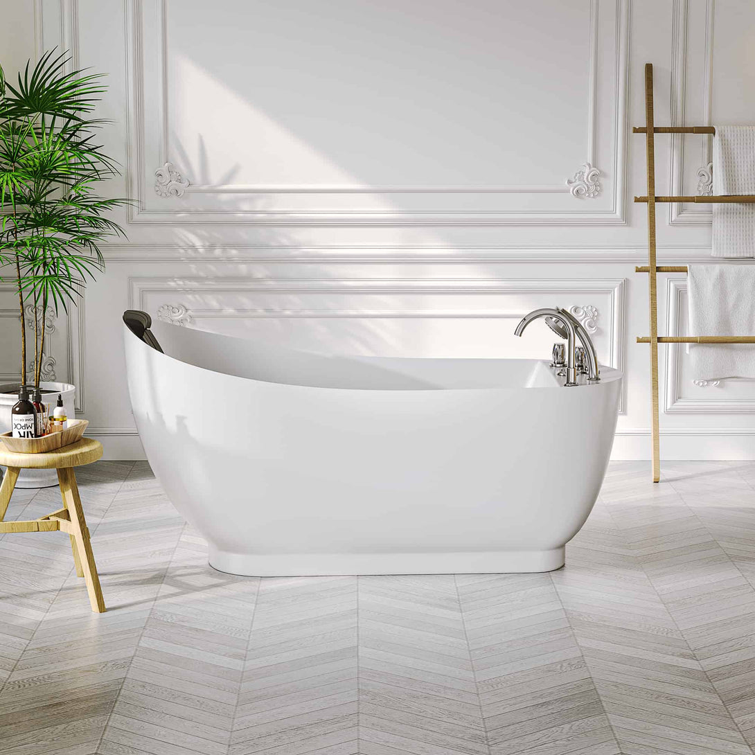 Empava 67'' x 29.5'' Alcove / Tile In Acrylic Bathtub with Faucet
