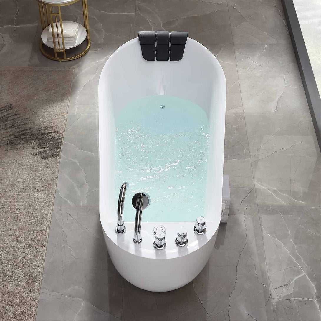 Empava-67AIS05 whirlpool acrylic freestanding hydromassage oval high back single-ended bathtub aerial view