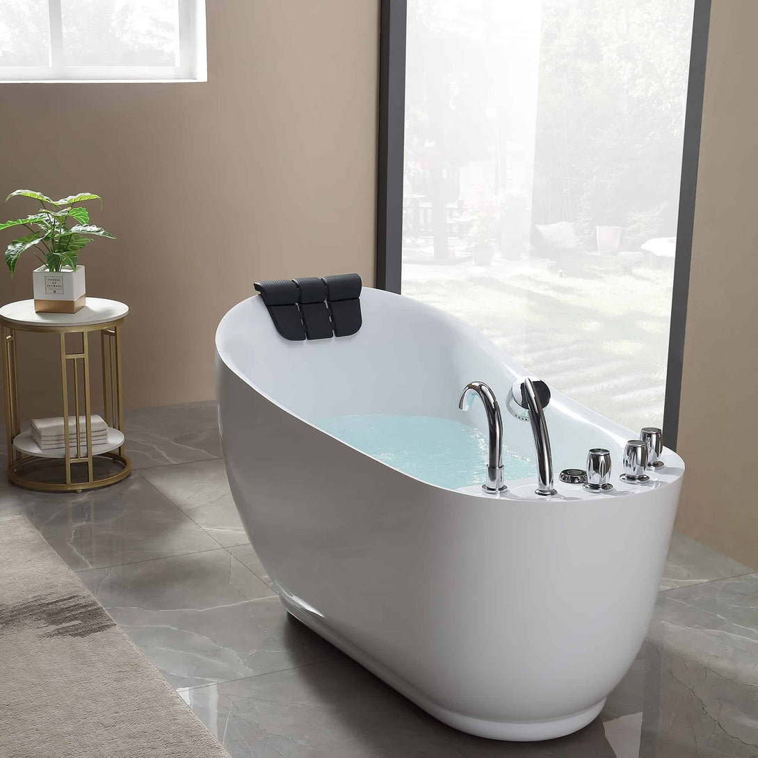 Empava-67AIS05 whirlpool acrylic freestanding hydromassage oval high back single-ended bathtub
