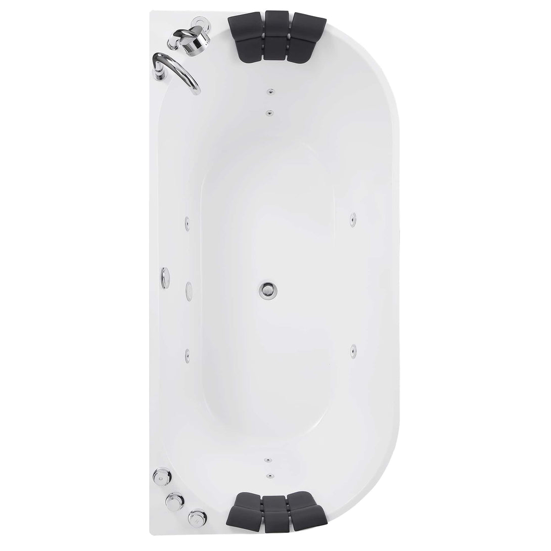 Empava-67AIS07 whirlpool acrylic alcove hydromassage oval double-ended bathtub white background