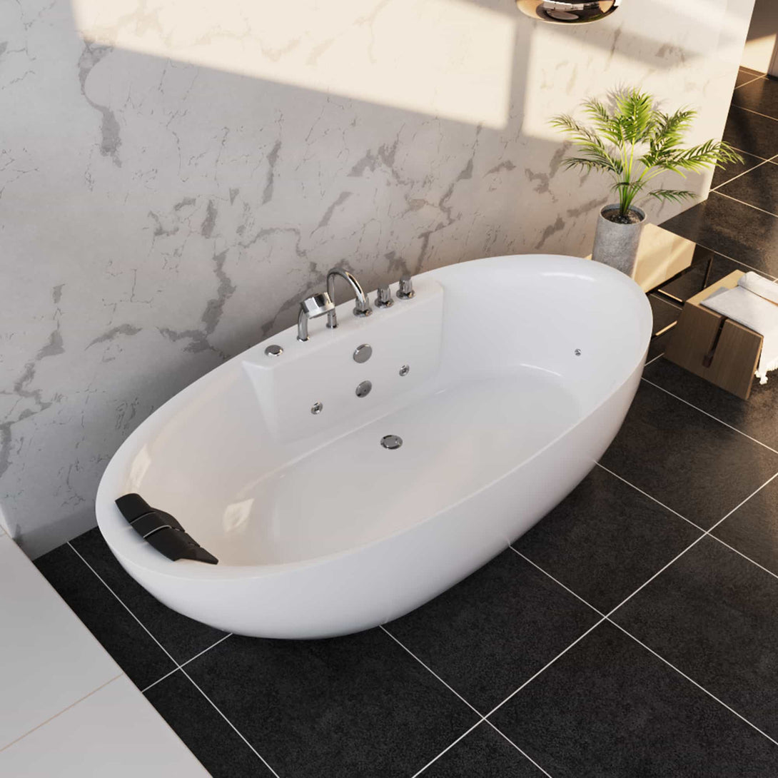Empava-67AIS13 whirlpool acrylic freestanding oval single-ended bathtub
