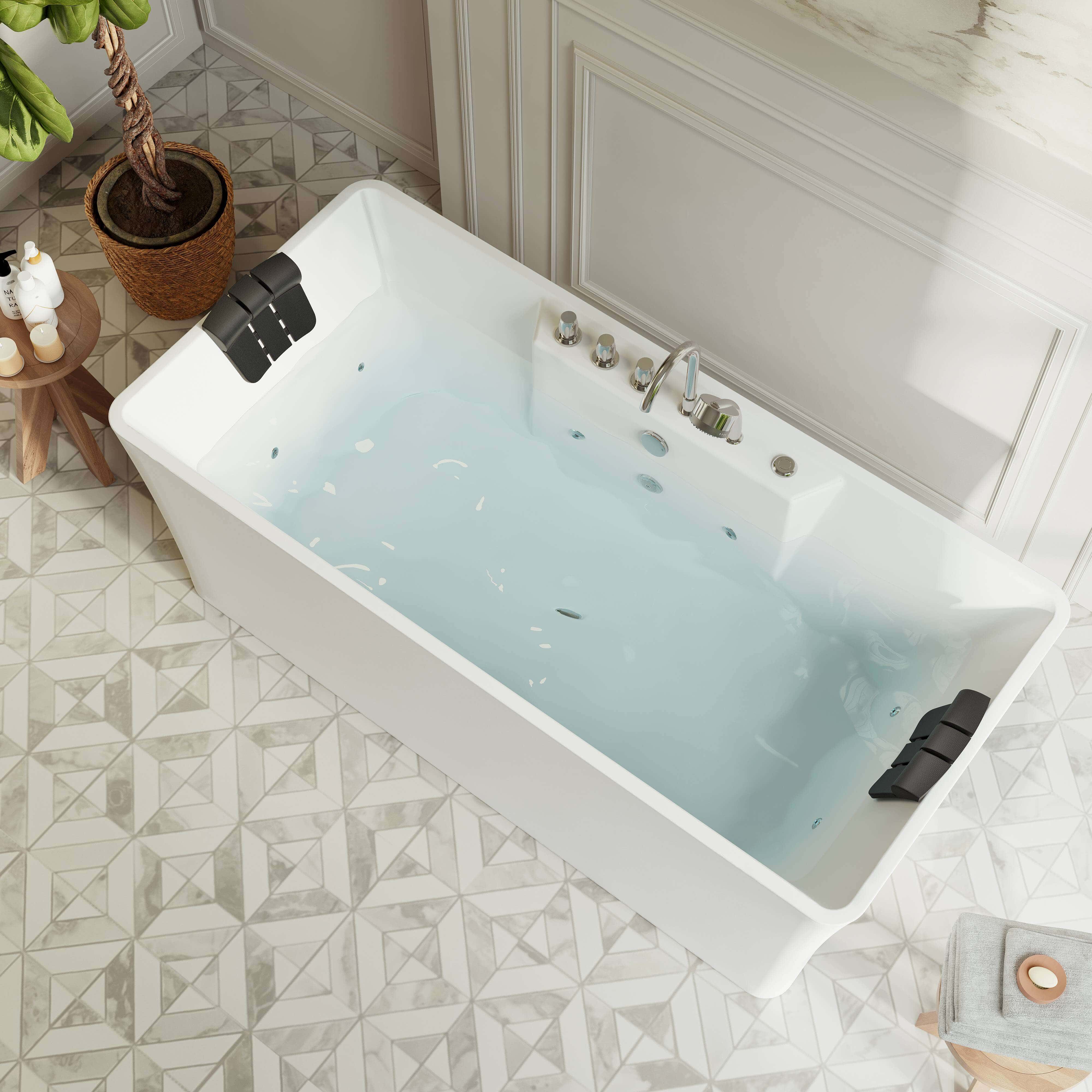 Empava-67AIS16 whirlpool acrylic hydromassage rectangular double-ended bathtub
