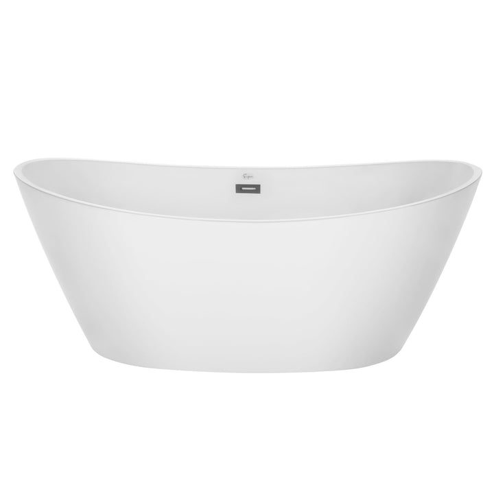 Empava-67FT1518 luxury freestanding acrylic soaking oval modern double-ended bathtub front view