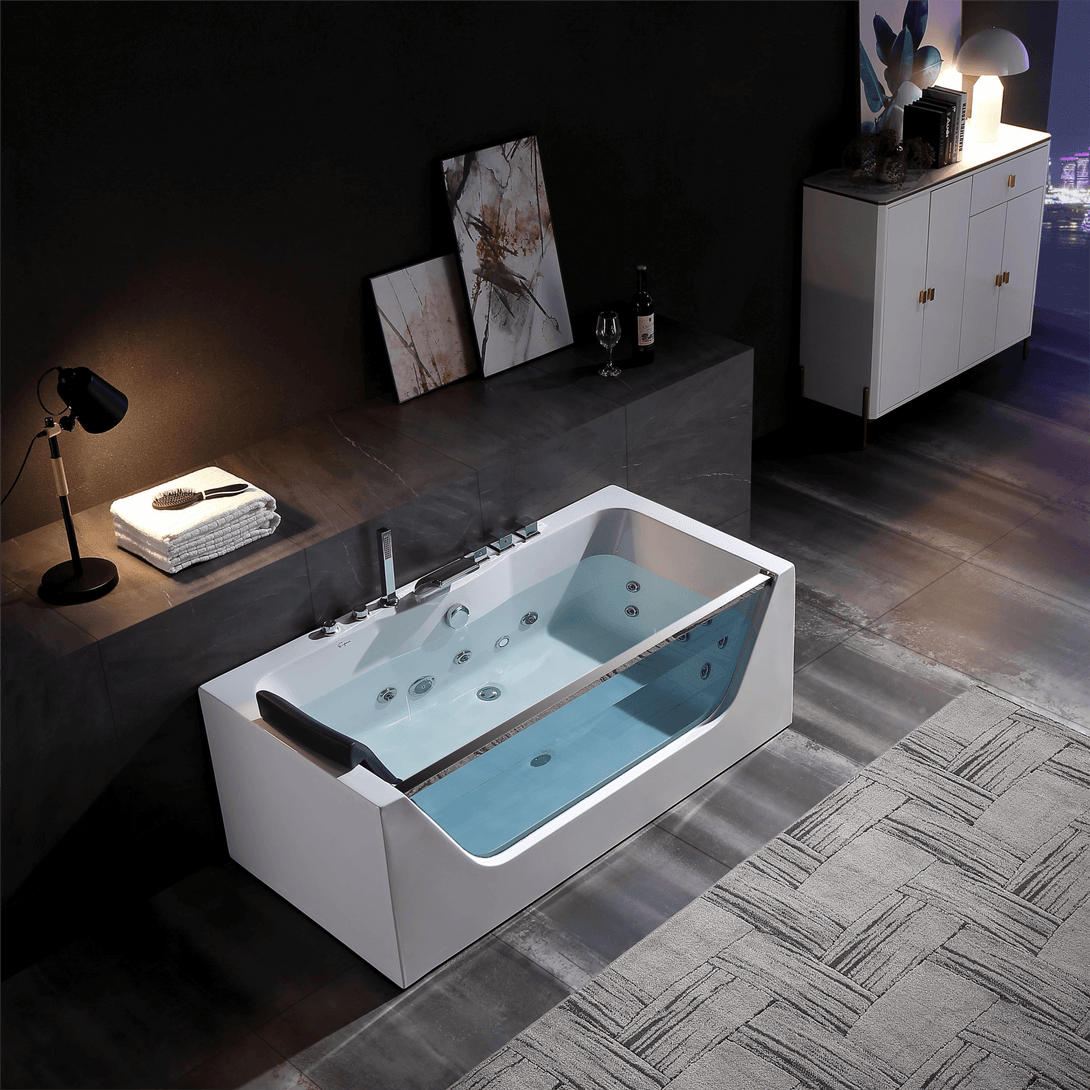 Empava-67JT408LED whirlpool acrylic Chromatherapy rectangular bathtub