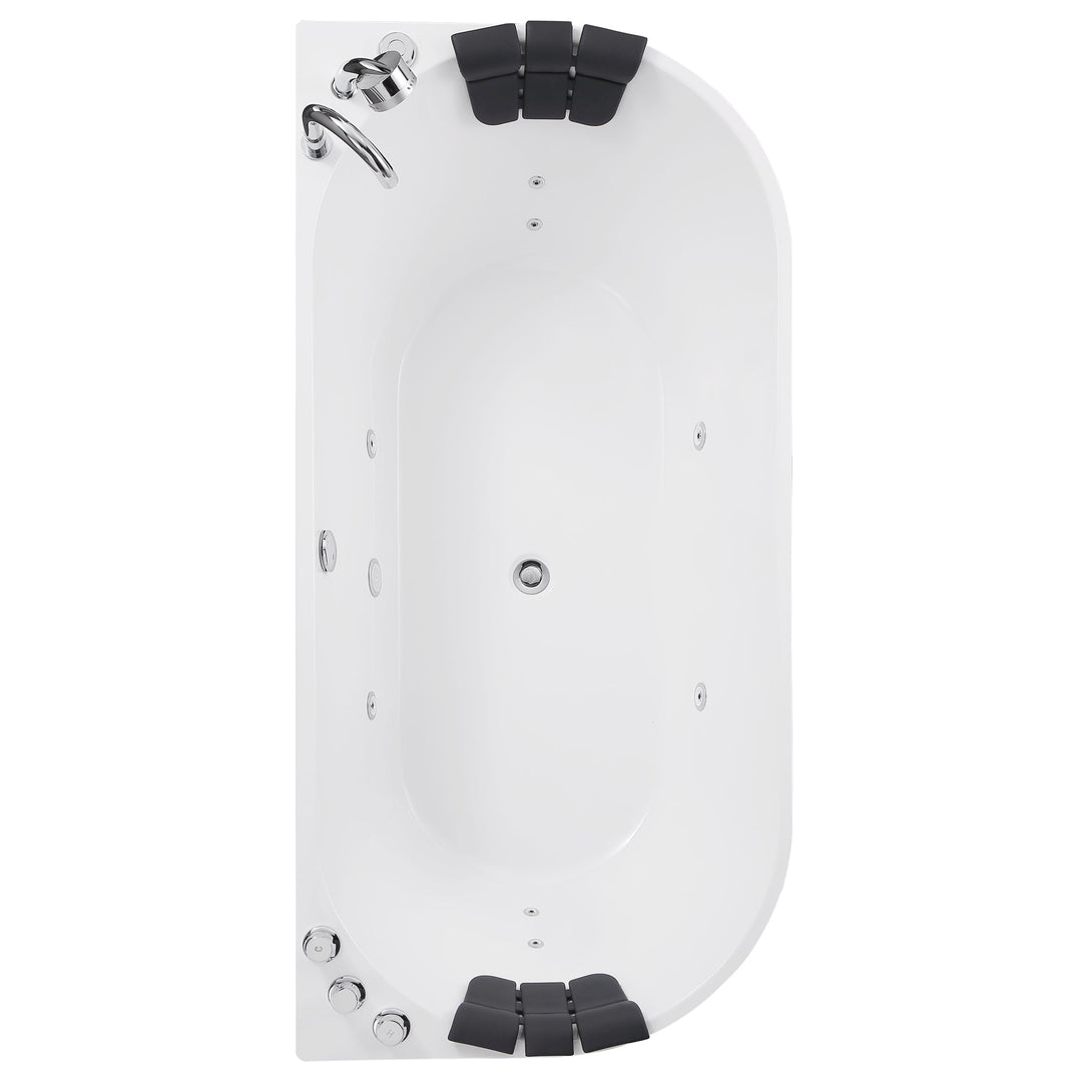 Empava-71AIS08 whirlpool acrylic alcove hydromassage oval double-ended bathtub white background