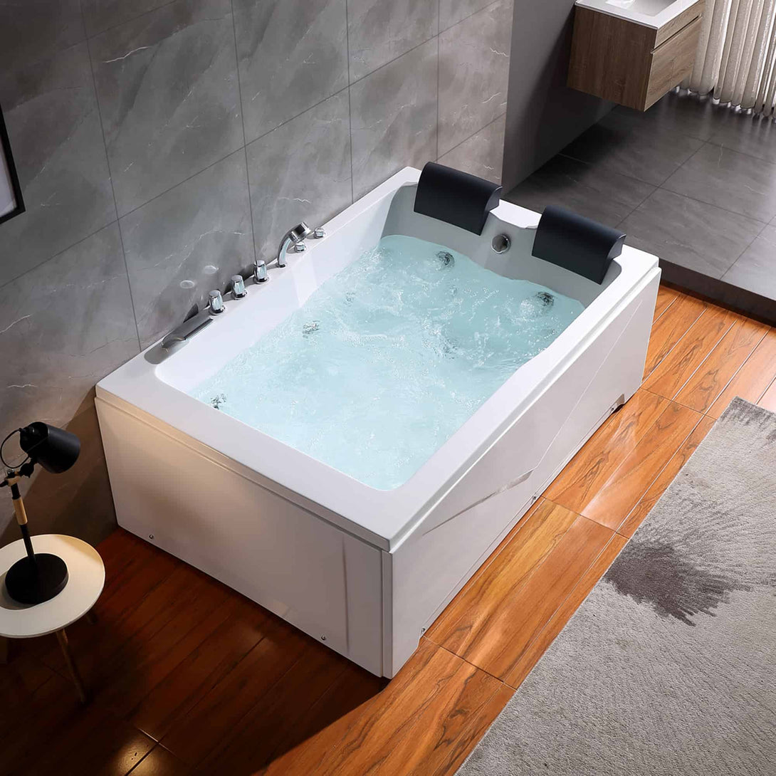Empava-71JT667B alcove whirlpool luxury 2-person bathtub