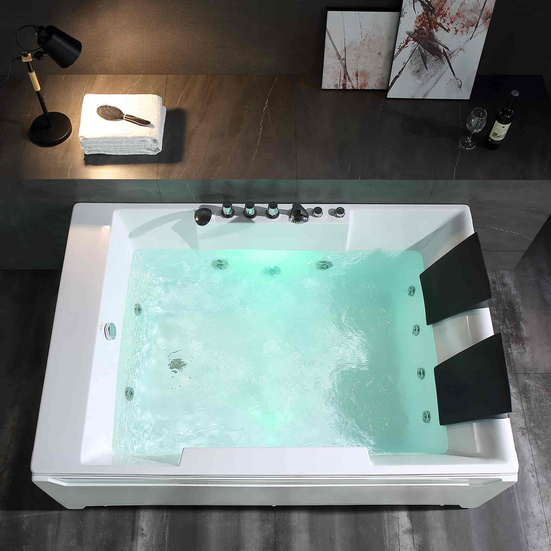 Empava-72JT367LED whirlpool Acrylic 2-person rectangular bathtub Aerial view