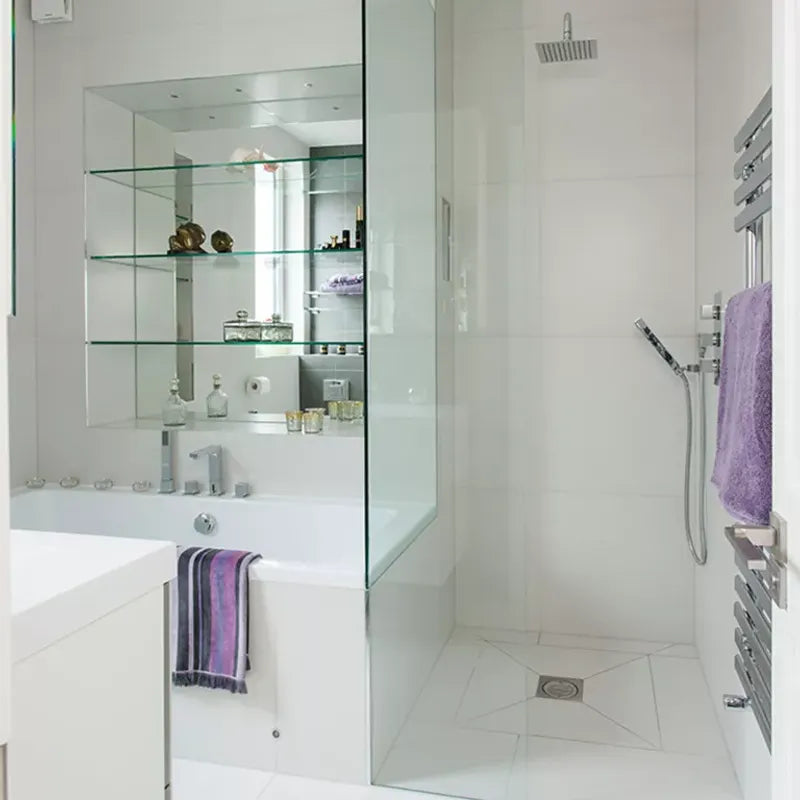 Walk in Shower with Bathtub Design Flooring