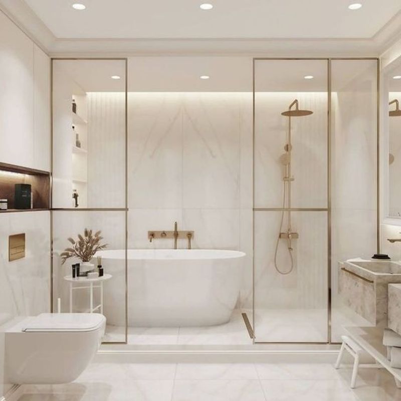 Walk in Shower with Bathtub Design - Aesthetics