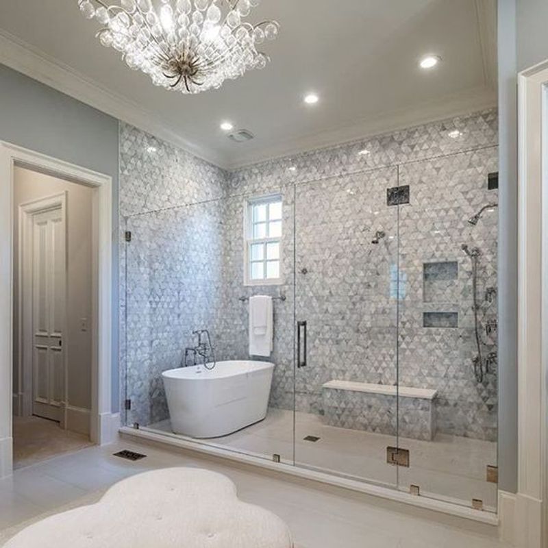 Walk in Shower with Bathtub Design - Tub placement