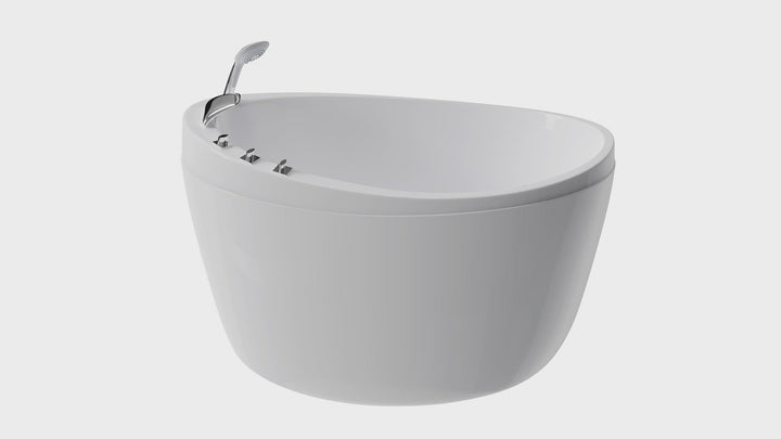 Empava-59FT002 acrylic freestanding soaking oval modern bathtub video for overview